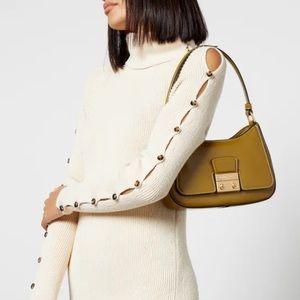 3.1 Phillip Lim Olive Green Leather Shoulder Bag with Gold Hardware